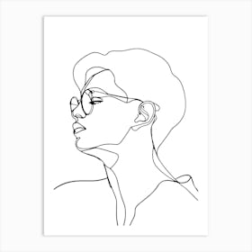 Portrait Of A Woman With Glasses Art Print