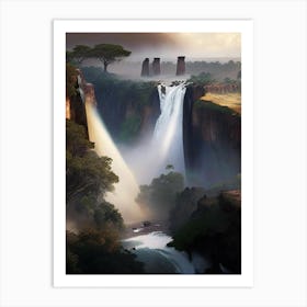 Victoria Falls, Zambia And Zimbabwe Realistic Photograph (1) Art Print