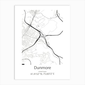 Dunmore,United States Minimalist Map Art Print