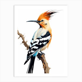 Colourful Geometric Bird Hoopoe 1 Art Print