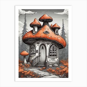 Mushroom House Gothic Art Print