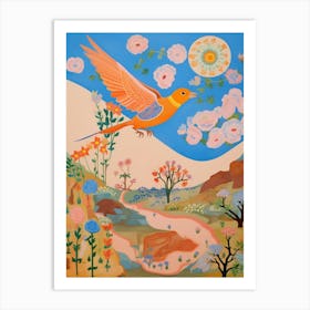 Maximalist Bird Painting Eastern Bluebird 1 Art Print