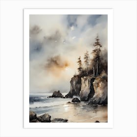 Vintage Coastal Seaside Painting (15) 1 Art Print