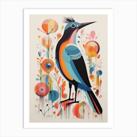 Colourful Scandi Bird Cormorant 3 Art Print