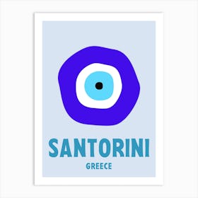 Santorini, Greece, Graphic Style Poster 3 Art Print