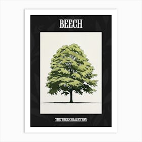 Beech Tree Pixel Illustration 4 Poster Art Print