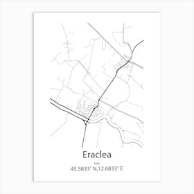 Eraclea,Italy Minimalist Map Art Print