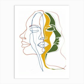 Simplicity Lines Woman Abstract Portraits 7 Art Print