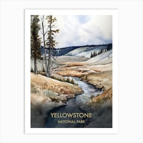 Yellowstone Park Watercolour 3 Art Print