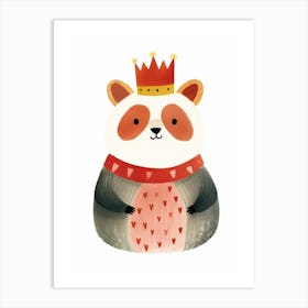 Little Red Panda 3 Wearing A Crown Art Print