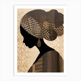 Silhouette Of African Woman 7 Art Print