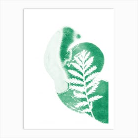 Minimal Green Tansy Leaf Art Print