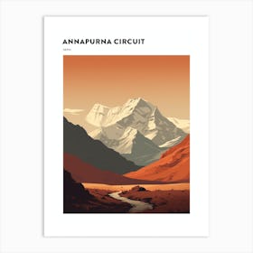 Annapurna Circuit Nepal 1 Hiking Trail Landscape Poster Art Print