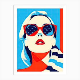 USA Pop Art Extravaganza: Empowering American Women Art Print