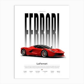 Ferrari Laferrari Cool Sports Car Automotive Supercar Art Print
