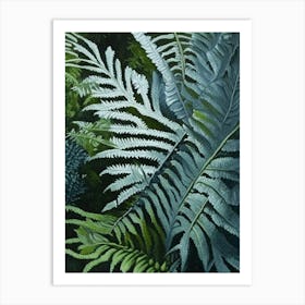 Silver Lace Fern Cézanne Style Art Print