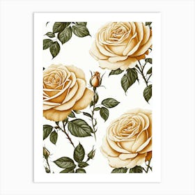 Vintage Galleria Style Rose Art Painting 10 Art Print