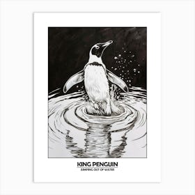 Penguin Jumping Out Of Water Poster 5 Art Print