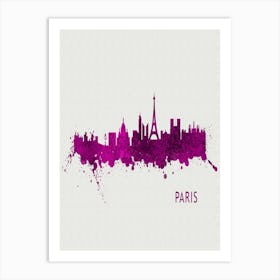 Paris France City Purple Art Print