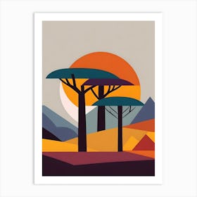 African Landscape Canvas Print Art Print