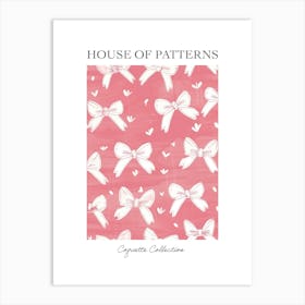 Pastel Pink Bows 3 Pattern Poster Art Print