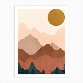 Sunset Peaks Art Print