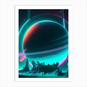 Uranus Neon Nights Space Art Print