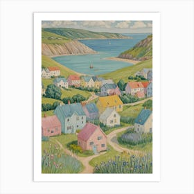 Cottages On The Coast Art Print