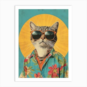 Vintage Retro Poster Cool Cat 7 Art Print