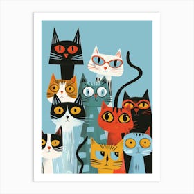 Group Of Cats 4 Art Print