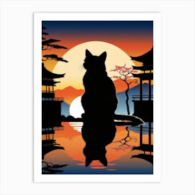 Japan Cat Art 8 Art Print