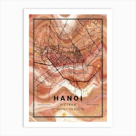 Hanoi Map Art Print