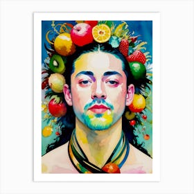 Man With Fruits 2 Art Print