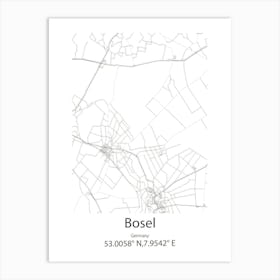 Bosel,Germany Minimalist Map Art Print