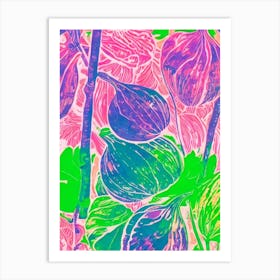 Shallot Risograph Retro Poster vegetable Art Print