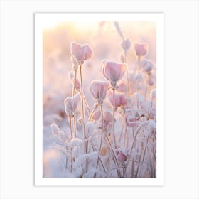 Frosty Botanical Sweet Pea 3 Art Print