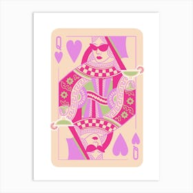 Queen Of Hearts Cocktail Lilac Art Print