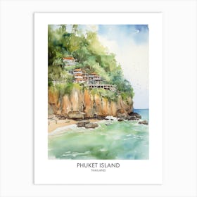 Phuket Island 2 Watercolour Travel Poster Art Print