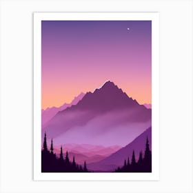 Misty Mountains Vertical Composition In Purple Tone 38 Art Print