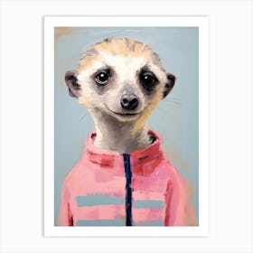 Playful Illustration Of Meerkat For Kids Room 4 Art Print