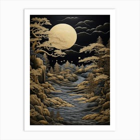 Moonlight Over The River 2 Art Print