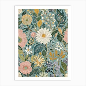 Floral Wallpaper 1 Art Print