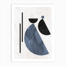 Abstract Blue And White Art Print