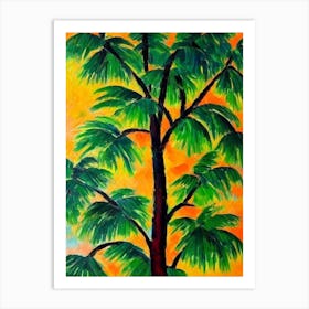 Coconut Fruit Vibrant Matisse Inspired Painting Fruit Art Print