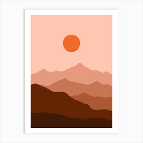 Sunset In The Mountains 25 Art Print