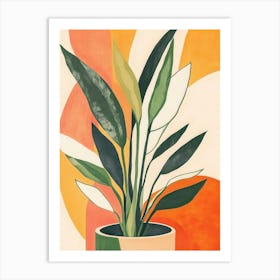 Abstract Potted Plant Art Print