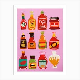 Colorful Hot Sauce Art Print