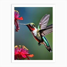 Male Ruby Throated Hummingbird -Reimagined 4 Art Print