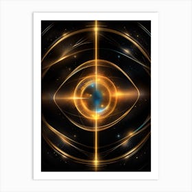 Golden Eye With Stars Art Print