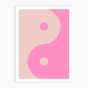 Yin Yang Peach And Pink Art Print